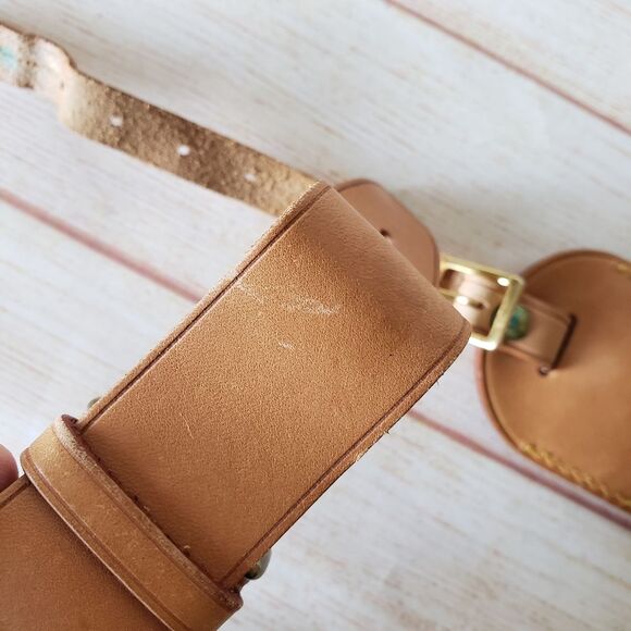 Authentic Louis Vuitton Vachetta Leather  Poignet Luggage Tag Holder Adjustable - Picture 7 of 10